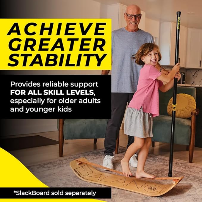 GIBBON SlackBoard Accessories, 3 Options: Slack Board Stand Display Rack, Standing Pole 60” to Assist Balance Training, or 52 Exercise Cards Deck for Fitness Workouts with SlackBoard GiBoard