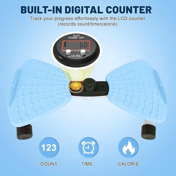 Waist Twisting Machine, Ab Twister Board for Exercise, Noiseless Exercise Waist Twister for Home Gym Equipment, 330 lbs Capacity | Track Time, Reps, Calories with Digital Display