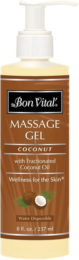 TheraBand Bon Vital Coconut Massage Gel Made with 100% Pure Fractionated Coconut Oil to Repair Dry Skin