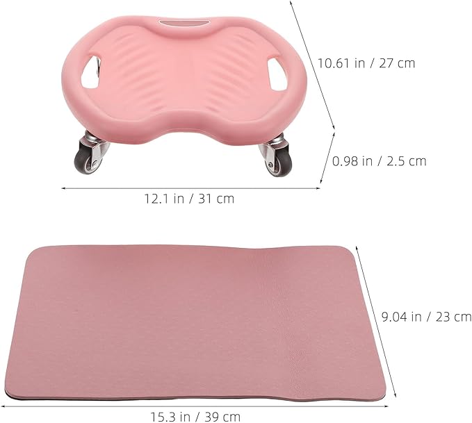 Ab Roller Wheel 4-wheel Silent Core Strength Trainer with Knee Pad, Portable Abdominal Workout Equipment for Home and Gym Fitness