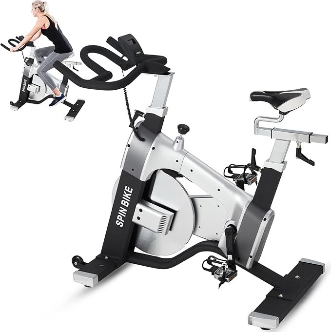 GarveeLife Commercial Exercise Bike, Cycling Bike for Home Cardio, Fitness Stationary Bike Indoor&Outdoor, Silent Belt Drive, 300 LBS Weight Capacity, Adjustable Comfortable Seat/Magnetic Resistance