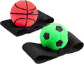 2 Pcs Wrist Return Ball Rubber Sport Ball with Wrist Strap and String Rebound Bouncy Balls Wrist Rebound on Elastic String Exercise Play, (Basketball & Football)