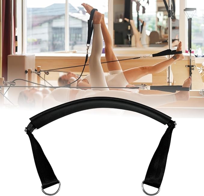 Pilates Foot Strap with Rings,Pilates Reformer Part Yoga Belt Exercise Strap for Strength Training Women Men Workout Beginner