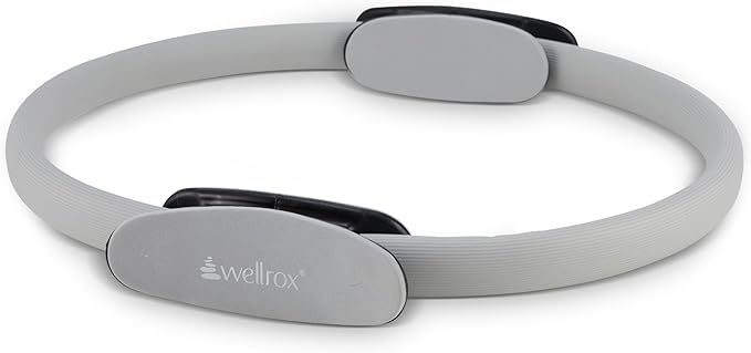 Wellrox Pilates Ring and Carrying Bag- Lightweight Magic Circle Yoga Ring- Core, Thigh and Arm Exerciser for Yoga, Pilates, Strength Training (15 inches)