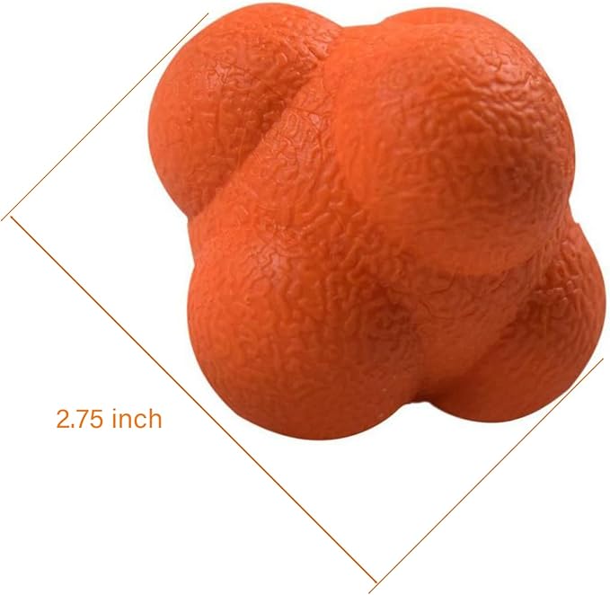 AIRLAXER Reaction Ball,Reflex Ball for Hand Eye Coordination Training,2.83 inch,Pack of 3-Orange,Yellow,Grey.