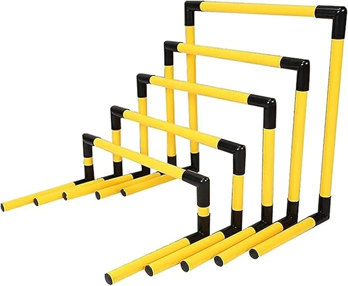 PVC Pipe Agility Training Hurdles 5 Pack, Sport Squad Speed Hurdles Set Obstacle Training, Outdoor Track and Field Practice Equipment for Jumping Racing PE Class (Color : Yellow)