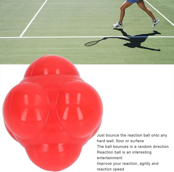 EVTSCAN Reaction Ball Rubber Hex Trainer for Improving Hand Eye Coordination Agility Basketball Tennis