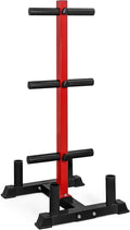 CAP Barbell Olympic Bumper Plate Tree Rack with Weight Plate Posts and Barbell Storage Holders – Multiple Options – Heavy-Duty Steel Gym Organizer for Olympic Plates and Bars