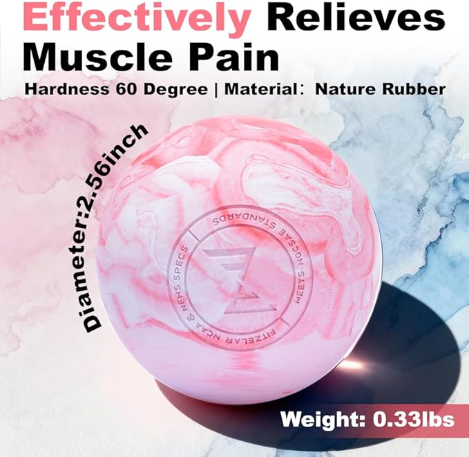 Massage Lacrosse Balls for Myofascial Release, SGS Certification, Massage Deep Tissue for Back and Shoulder, Trigger Point Therapy, Muscle Knots, Relieving Muscle Pain