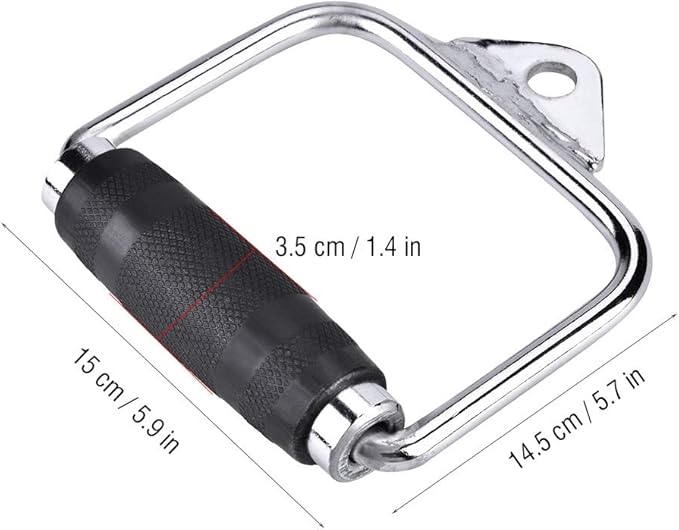 Alomejor Exercise Single High Strength Stirrup Handle Gym Cable Equipment Attachment for Home or Gym Training Steel Silver 827g