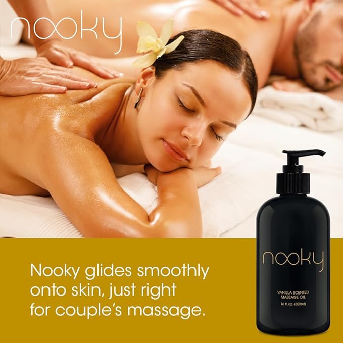 Nooky Vanilla Massage Oil with Fractionated Coconut Oil.16 Ounce