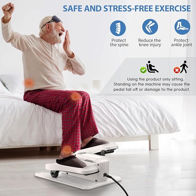 Under Desk Elliptical Machine, Electric Elliptical as Seen on TV for Seniors Adults with 15 Adjustable Speed, Quiet & Portable Electric Seated Pedal Exerciser with Remote Control & 5 Auto Mode