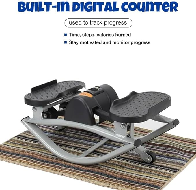 Rock Stepper Side to Side, with Digital Display, Workout Machine for Legs & Glutes,Side Stepper, Mini Stepper for Home, Apartment and Dormitory Use Home Workout The Rock Stepper