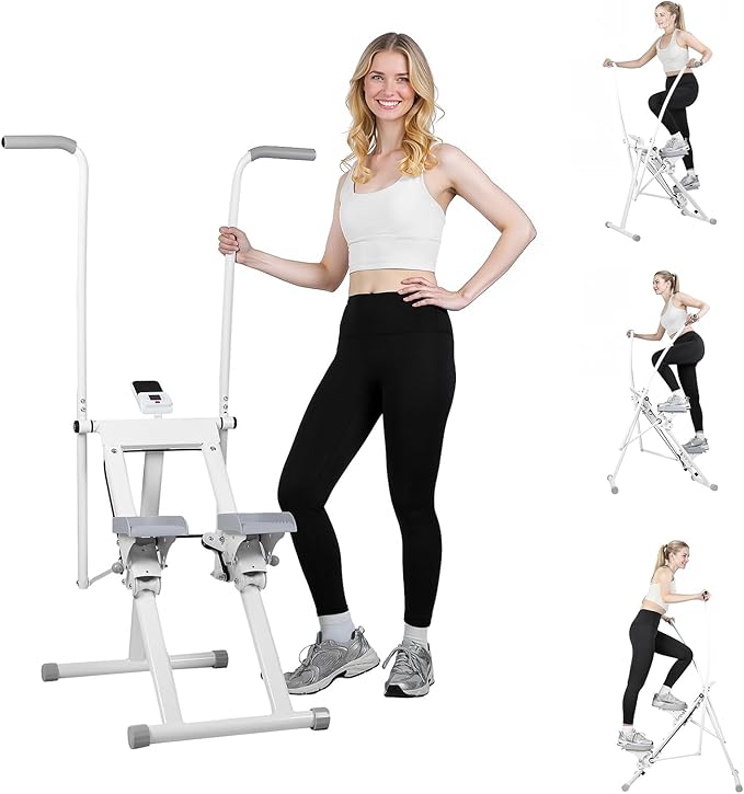 Stair Stepper with 4-Speed Adjustable | 265lbs Upgrade Foldable Stairmaster Machine for Home Gym Workout| Adjustable Handlebar & Pedals| Cardio Stair Climber with Low Noise（2025 Upgraded）