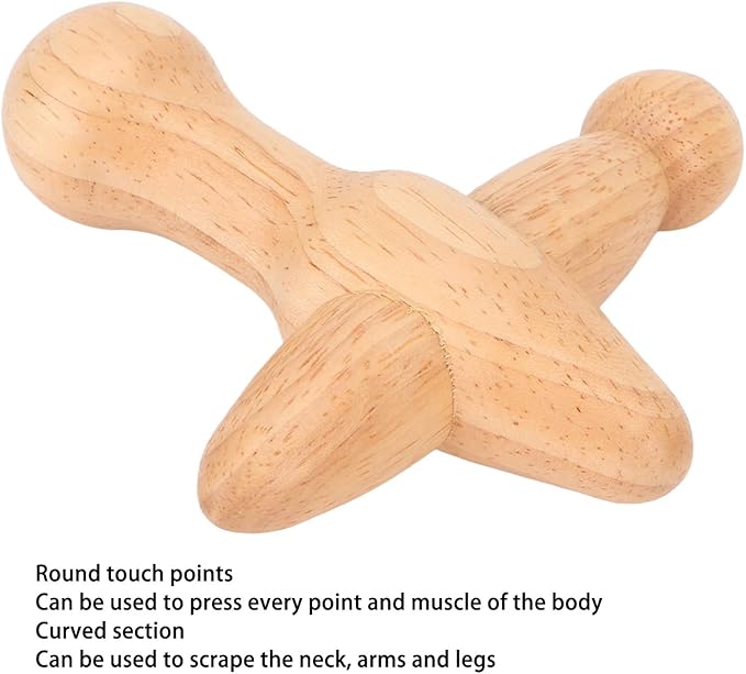 Trigger Point Massager Tool, Wood Deep Tissue Acupressure Massage Tools for Full Body Relaxing, Handcrafted Thumb Saver Massager