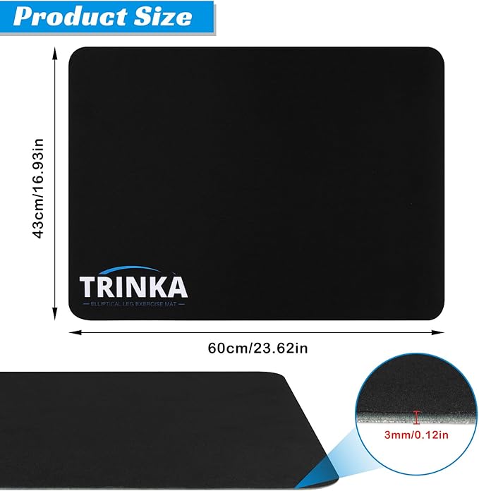 Non-Slip Workout Mat for Under Desk Elliptical Machine, Mats for Exercise Equipment, Suitable for Electric Seated Foot Pedal Exerciser, Enhanced Stability & Floor Protection