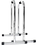 Lebert Fitness Dip Bar Stand - Original Equalizer Total Body Strengthener Pull Up Bar Home Gym Exercise Equipment Dipping Station - Frank Medrano Series, Workout Guide and Online Group - Chrome (XL)