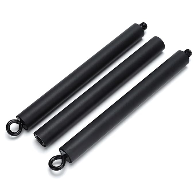 Pilates Bar, Detachable 3 Section 39 Inch Pilates Stick, Black Spreader Bar with 360° Swivel Loop End, Equipment for Home Exercise, Gym, Sports