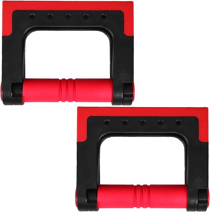 Balacoo Push-up Rack and Rotating Push-up Bars, Red Metal Push-up Stand Pair for Home Fitness Strength Training, Floor Chest and Arm Workout Equipment for Men and Women