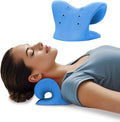 Neck Stretcher with Magnetic Therapy Acupressure for Pain Relief, Neck and Shoulder Relaxer, Chiropractic Pillow, Restore Neck Curve (Blue)