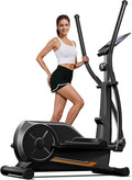 Elliptical Exercise Machine, Elliptical Training Machine for Home with Hyper-Quiet Magnetic Driving System, Compact Elliptical with 12IN Stride & LCD Monitor, 330LBS Weight Capacity
