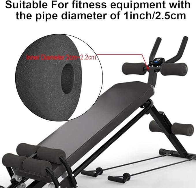 Foam Foot Pads Rollers Two Pair for Home Gym Exercise Machines Equipments Replacements with 1 Inch(2.5cm) Rod (Foam 4.53" X 2.56" Od X 0.87" Id)