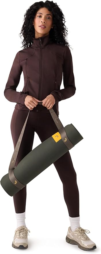 Lolë Pose Yoga Mat with Strap Carrier | Non-Slip Textured 5mm Thick Workout Mat | Ideal for Hot Yoga & Pilates | Lightweight & Sweat Resistant
