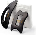 Scienlodic 2 Pcs Large Body Gua Sha Massage Tools (Black Gold, Resin) - Muscle Scraper for Back, Neck, Waist & Legs, Muscle Relaxation, Soothe Tension