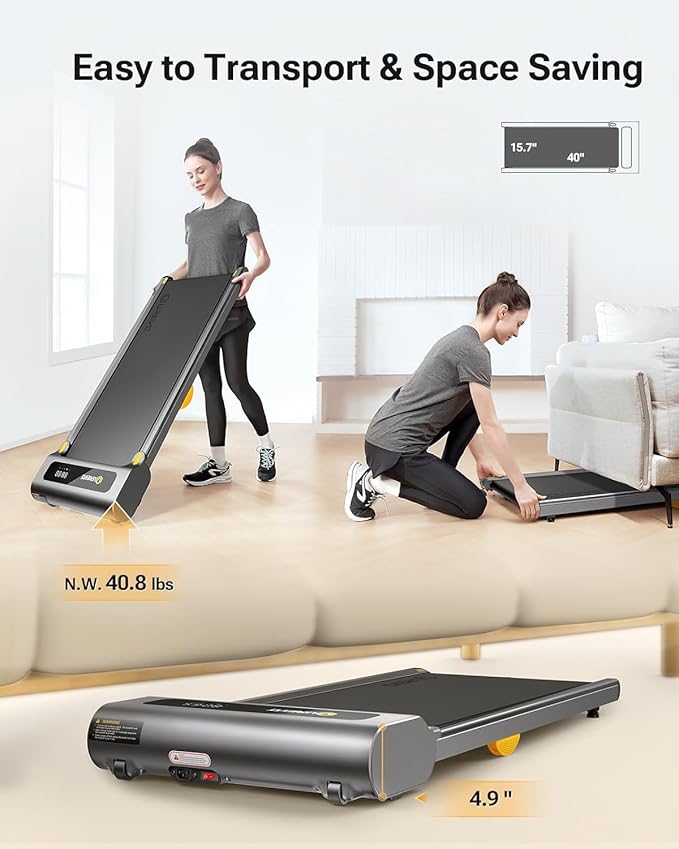 UREVO Walking Pad with Incline, Portable Under Desk Treadmill, 2.5 HP Walking Treadmill Pad for Home and Office, Walking Jogging Running Machine with Remote Control and LED Display