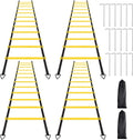 12 Rungs Agility Ladder Set, Training Ladder with Steel Stakes and Carry Bag for Soccer, Speed Fitness Feet Training