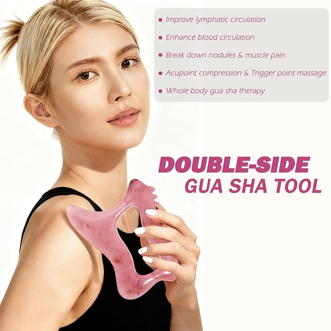 Body Gua Sha Tool for Cellulite Remover Muscle Pain Relief, Lymphatic Drainage Massager for Body Shaping, Deep Tissue, Gifts for Women Red
