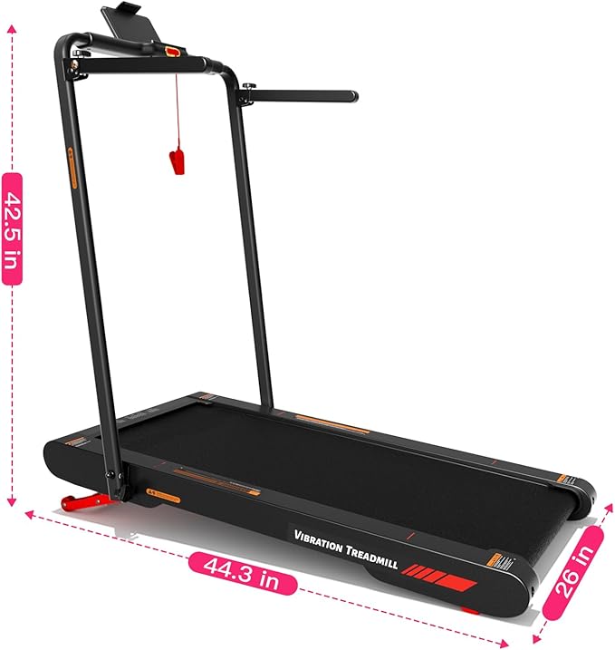 Lysole Folding Walking Pad Treadmill with Vibration&Incline,4-in-1 Under Desk Treadmills for Home&Office,350LBS Capacity,0.3-7.5MPH Speed,LED Display,Portable Treadmill with APP&Remote Control