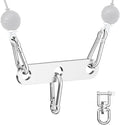J Bryant Stainless Steel Double to Single Pulley Adaptor Plate for Cable Machine – Fitness Dual Pulley Connector with 3 Carabiners for LAT Pulldown, Triceps Pushdown, and T Bar Row Accessories