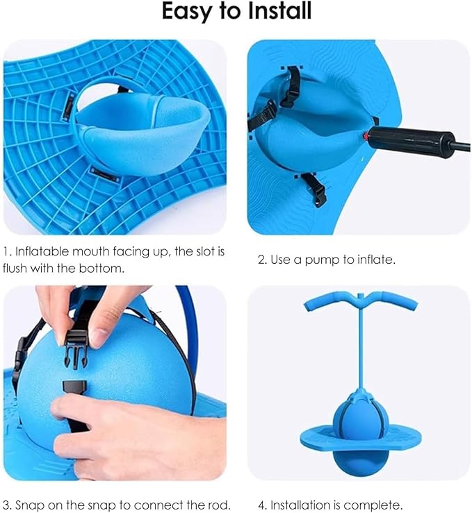 Balance Jumping Ball, 2026 Upgraded Jumping Hopping Ball with Handle and Pump, High Jump Toy Bounce Jump Trick Board for Beginners and Adults