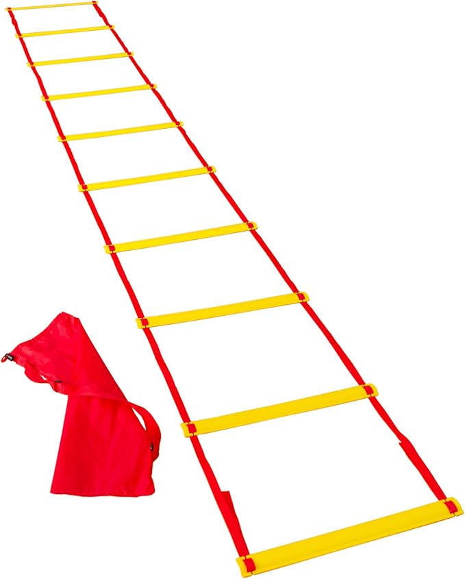 Tandem Sport Agility Ladder - Workout Ladder for Quick Feet, High Knee, or Lateral Quickness Drills - 10-Rung Adjustable Agility Ladder for Speed and Balance Training - Speed Ladder for Footwork