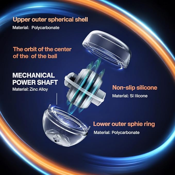 Wrist Trainer Ball Auto-Start, Hand Strengthener, Gyro Ball for Strengthen Arms, Fingers, Gyroscopic Forearm Exerciser