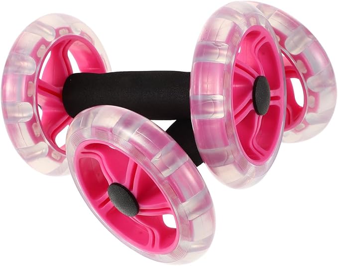 Kisangel 2pcs Double Ab Roller Wheels, Exercise Roller Weight Loss Equipment, Portable Workout Fitness for Abdominal Home Office