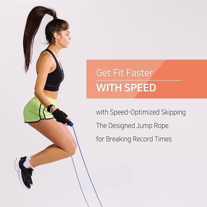 Skipping Jump Rope for Fitness Workout - Light Weight, Adjustable, Tangle Free, Excellent line control for Cardio Boxing, CrossFit, Training Exercise All Ages and Gender ( Special Luxury, KA-220, Made in Korea)