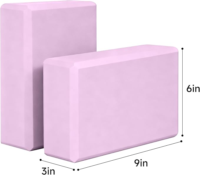 Leikefitness Yoga Blocks 2 Pack,Lightweight-High Density Eva Foam Soft Non-Slip for Yoga, Pilates, Meditation 9"×6"×3"