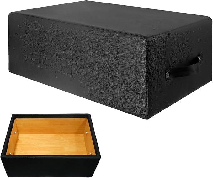 Pilates Sitting Box for Pilates Reformer: Pilates Box Leather Cover Foam Padding Wood Frame, Pilates Reformer Sit Box with Pilates Exercises for Gym Home
