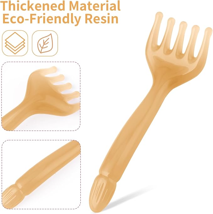 2Pcs Head Massager Manual Hair Scalp Massager Gua Sha Five Claw Massage Tool Comb Portable Handheld Resin Relax Tool for Father's Day Mother's Day Gifts (Amber)