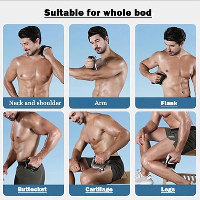 New Fascia Knife Multifunctional Massage Tool Christmas Gift Electric Fascia Knife for Muscle Relaxation Scraper for Fascial Massager for the Whole Body (White)