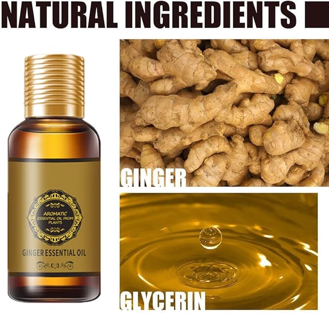 3PC (90ml) Belly Drainage Ginger Oil, Tummy Gingers Oil, Ginger Oil Drainage Massage, Ginger Essential Oil Care for Skin