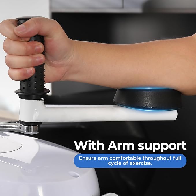 Magnetic Arm Exercise Bike for Physical Therapy - 8 Resistance Levels Arm Exerciser with LCD Display, Arm Support & Suction Cups Stability - Portable Upper Body Rehab Equipment for Seniors, Stroke Patients & Shoulder/Hand Injury Recovery