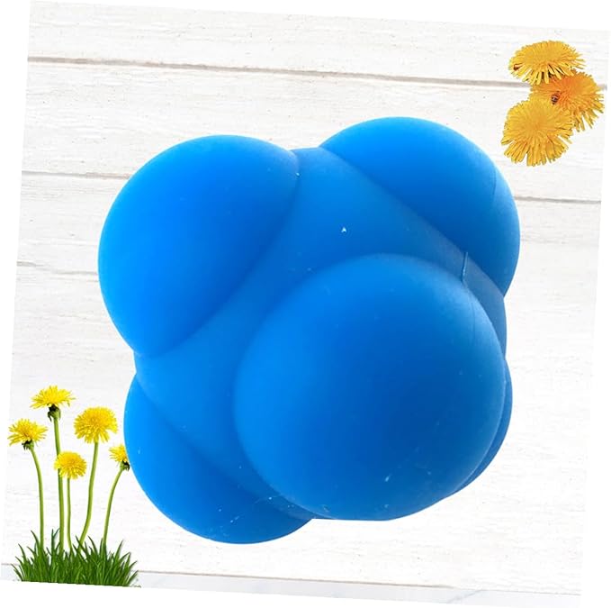 Hexagonal Silicone Agility Reaction Ball for Hand-eye Coordination Training Reflex Bounce Trainer for Speed Reflex and Rehabilitation Exercises Suitable for Men and Women
