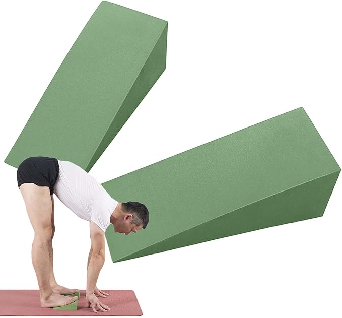 Yoga Wedge Block - Foam Incline Slant Board Squat Wedge Block | Foam Incline Slant Board, Knee Pad Back Support, Squat, Footrest Cushion for Yoga