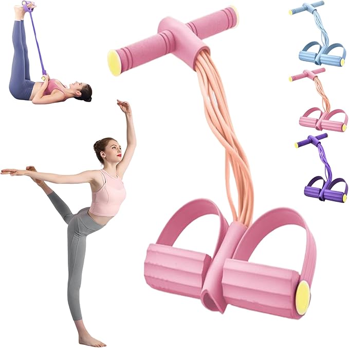 Fashion Puller Exercise,8 Tube Pedal Resistance Device,Elastic Yoga Pedals Puller Resistance Band,Manual Tension Pedal Elastic Band,Elastic Pull Rope Fitness Equipment for Sit up Leg