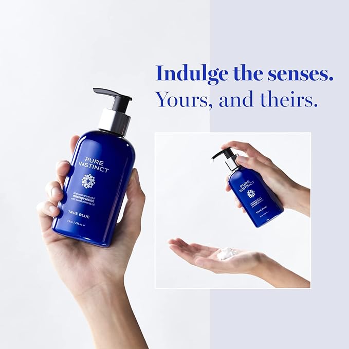 Pure Instinct Pheromone Massage Lotion True Blue 8oz