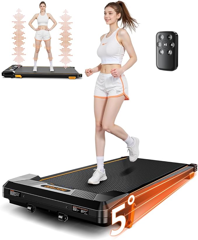 Walking Pad Treadmill, BestGod Incline Under Desk Treadmill 330lbs Capacity, 2.5HP Portable Treadmills for Home, Compact Treadmills Mini Running Machine with Remote Control