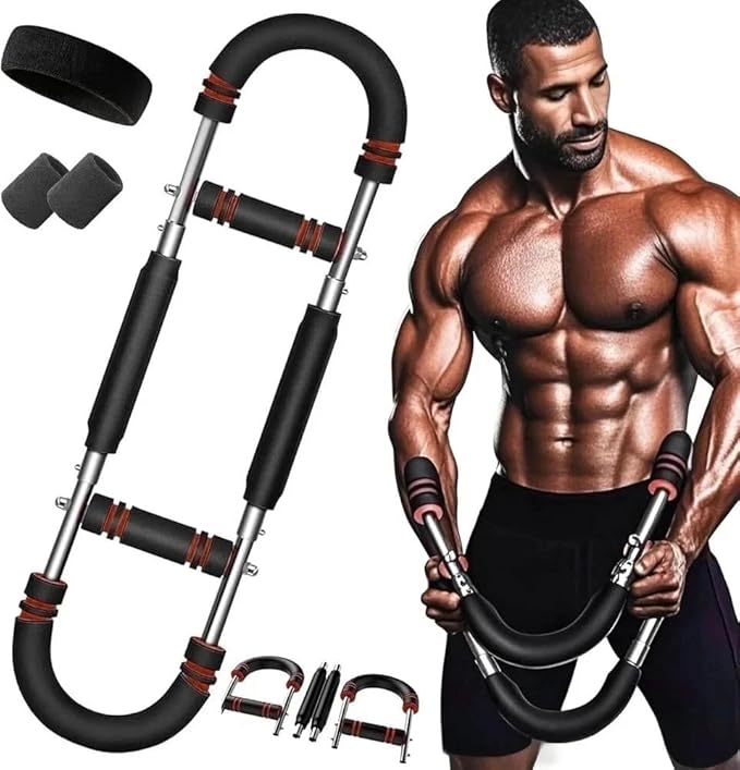 Twister Arm Trainer, 60-110Lb Adjustable Chest Workout Device, Detachable Chest Shoulder Expander Exerciser, Upper Body Strength Training Equipment for Home & Gym